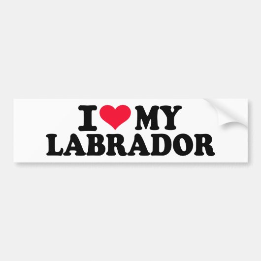 Ik hou van mijn labrador bumpersticker (Voorkant)