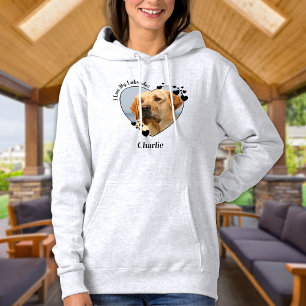 Ik hou van mijn labrador Dog Personaliseer hartfot Hoodie