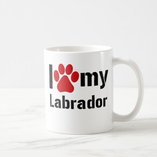 Ik hou van mijn labrador koffiemok (Rechts)