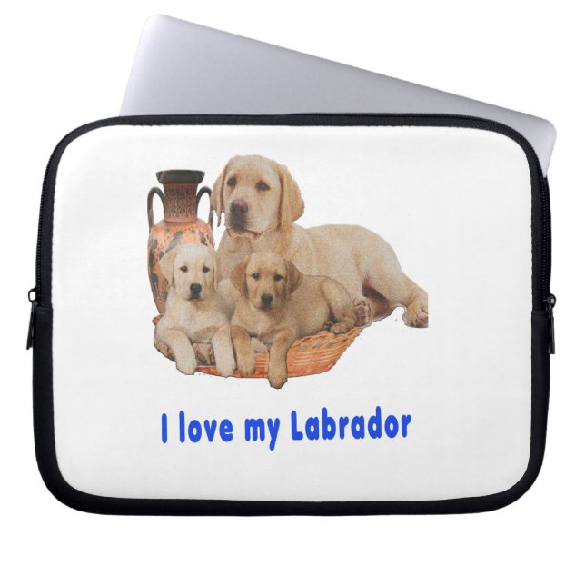 Ik hou van mijn labrador laptop sleeve (Voorkant)