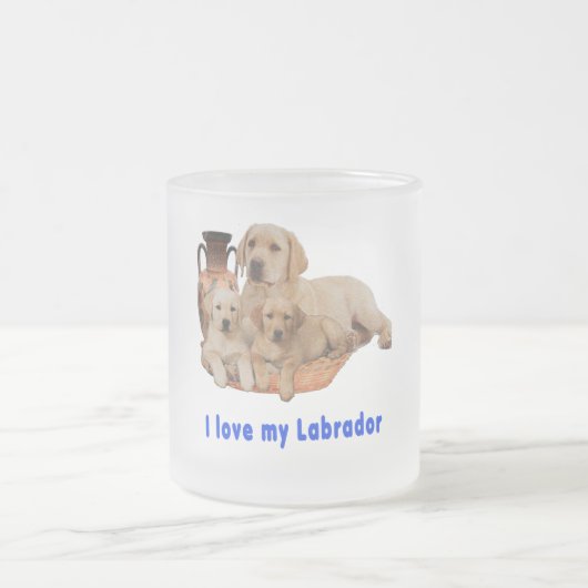 Ik hou van mijn labrador matglas koffiemok (Center)
