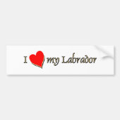 Ik hou van mijn labrador Red Heart Bumpersticker (Voorkant)