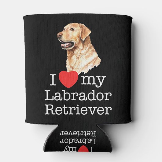 Ik hou van mijn labrador Retriever Blikjeskoeler (Achterkant)