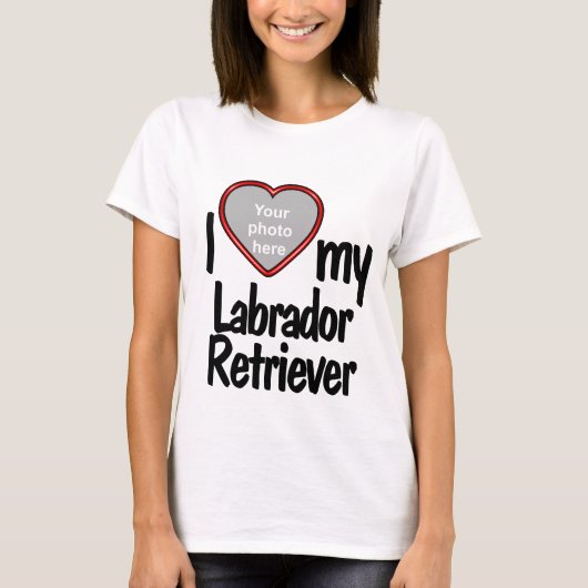 Ik hou van mijn labrador Retriever Cute Red Heart  T-shirt (Voorkant)