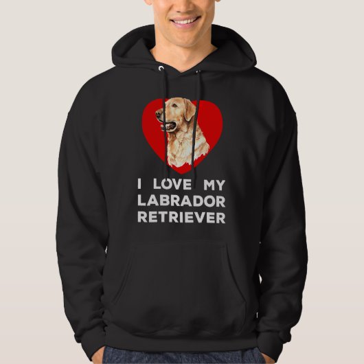 Ik hou van mijn Labrador Retriever Dog Hoodie (Voorkant)