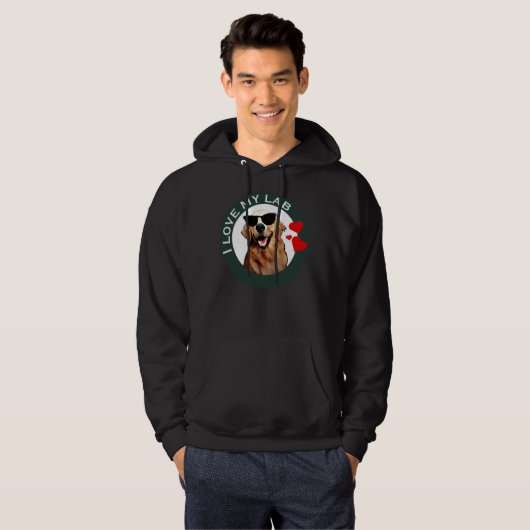 Ik hou van mijn labrador retriever groen actief hoodie (Voorkant volledig)