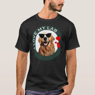 Ik hou van mijn labrador retriever groen actief t-shirt