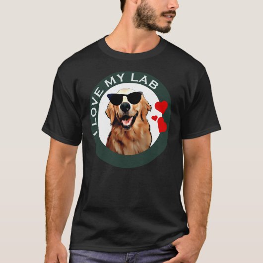Ik hou van mijn labrador retriever groen actief t-shirt (Voorkant)