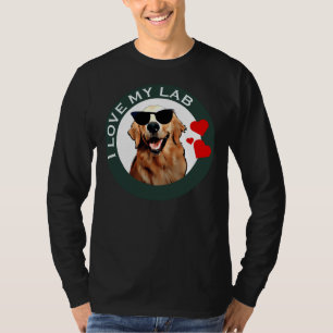 Ik hou van mijn labrador retriever groen actief t-shirt