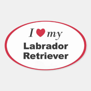 Ik hou van mijn labrador retriever Hartsticker Ovale Sticker