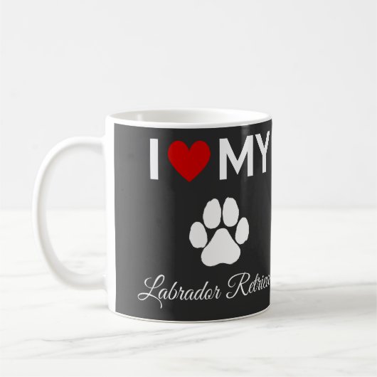 Ik hou van mijn Labrador Retriever hond aangepaste Koffiemok (Links)