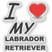 Ik hou van mijn Labrador Retriever Sticker (Voorkant)