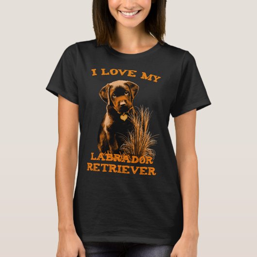 Ik hou van mijn labrador Retriever T-shirt (Voorkant)
