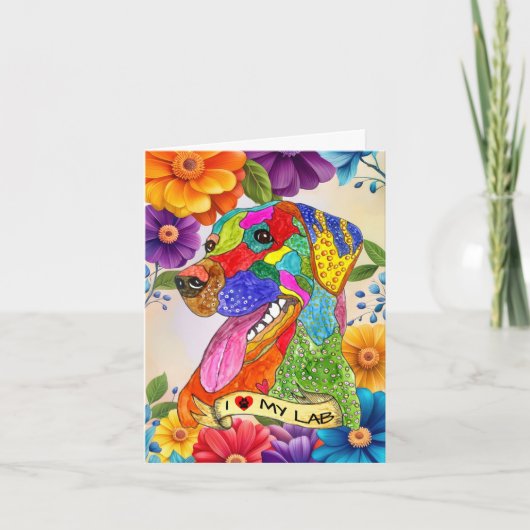 Ik hou van mijn Labrador Retriever Wenskaart Bedankkaart (Voorkant)