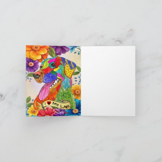 Ik hou van mijn Labrador Retriever Wenskaart Bedankkaart (Binnen)