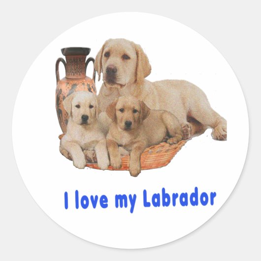 Ik hou van mijn Labrador Ronde Sticker (Voorkant)