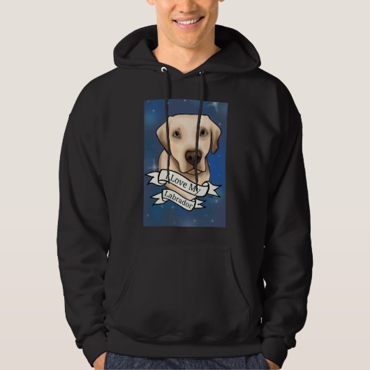 Ik hou van mijn Labrador Tattoo Hoodie (Voorkant)