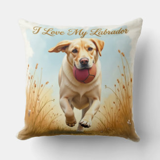 Ik hou van mijn Labrador-werpkussen Kussen