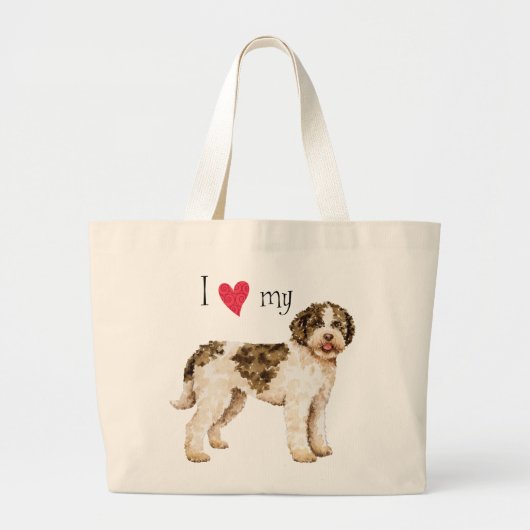 Ik hou van mijn Lagotto Grote Tote Bag (Voorkant)