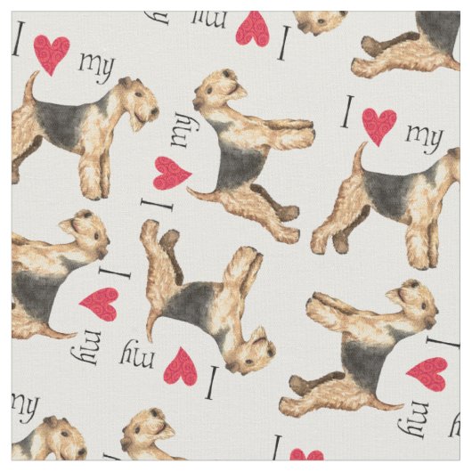 Ik hou van mijn Lakeland Terrier Stof (Close Up)