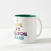 Ik hou van mijn LaMancha Goats Tweekleurige Koffiemok (Voorkant rechts)