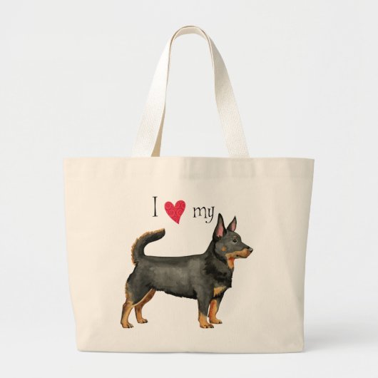 Ik hou van mijn Lancashire Heeler Grote Tote Bag (Voorkant)