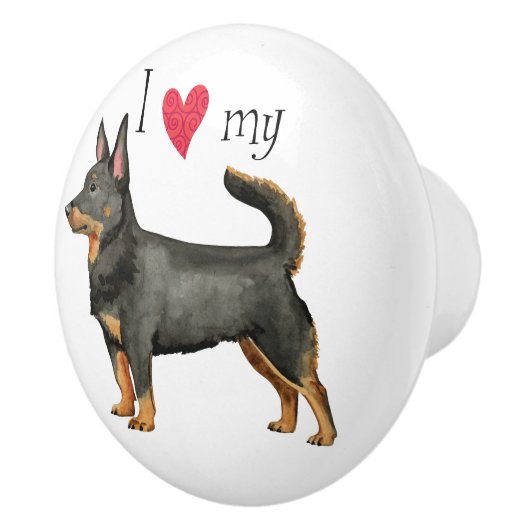 Ik hou van mijn Lancashire Heeler Keramische Knop (Rechts)