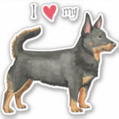 Ik hou van mijn Lancashire Heeler Vinyl Sticker (Voorkant)