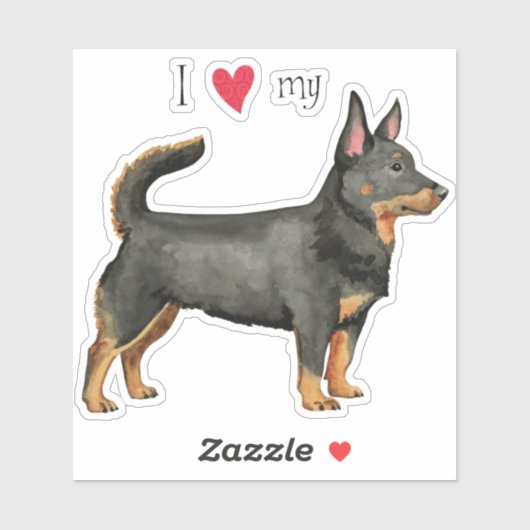 Ik hou van mijn Lancashire Heeler Vinyl Sticker (Vel)