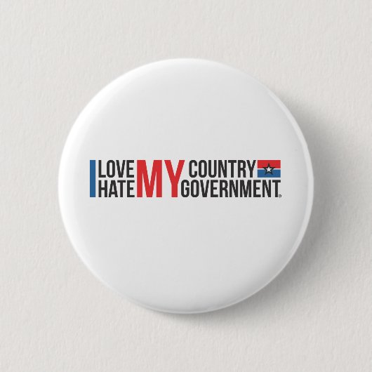 Ik hou van MIJN LAND Haat MIJN REGERING Ronde Button 5,7 Cm (Voorkant)
