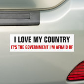 Ik hou van mijn land, het is de regering die ik vr bumpersticker (Op auto)