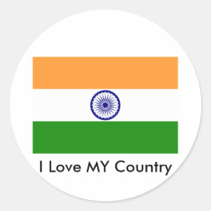 Ik hou van MIJN land India Ronde Sticker