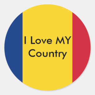 Ik hou van mijn land Roemenië Vlag van het MUSEUM Ronde Sticker