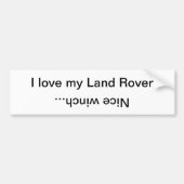 Ik hou van mijn Land Rover, mooie winch... Bumpersticker (Voorkant)
