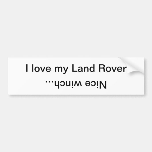 Ik hou van mijn Land Rover, mooie winch... Bumpersticker (Voorkant)
