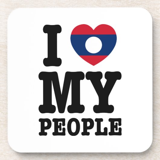 Ik hou van mijn Laotiaans volk Bier Onderzetter (Voorkant)