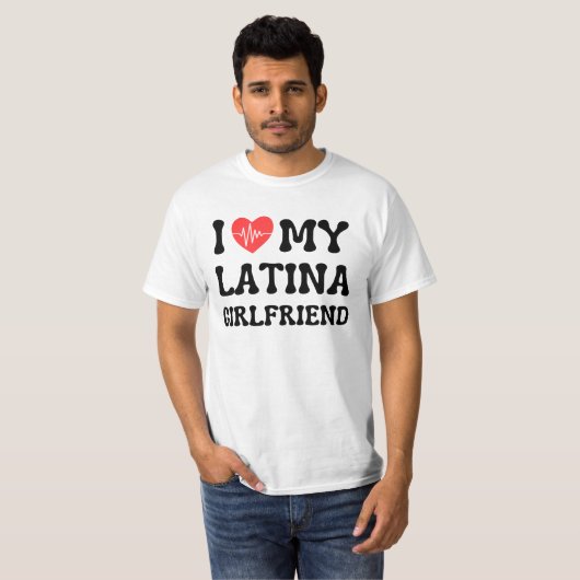 Ik hou van mijn latina vriendin heet vriendin bf t-shirt (Voorkant volledig)