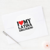Ik hou van mijn Latina Vriendin, ik hart mijn Lati Ronde Sticker (Envelop)