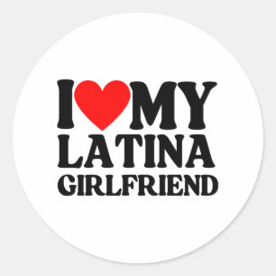 Ik hou van mijn Latina Vriendin, ik hart mijn Lati Ronde Sticker