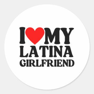 Ik hou van mijn Latina Vriendin, ik hart mijn Lati Ronde Sticker
