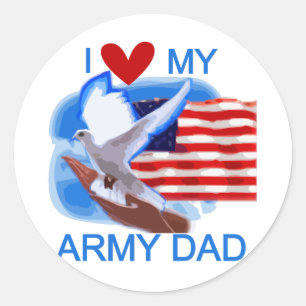 Ik hou van mijn leger, mijn vaders overhemden en c ronde sticker