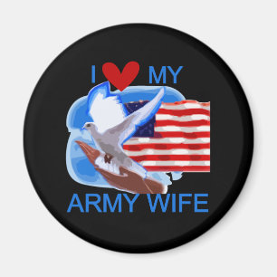 Ik hou van mijn leger vrouw Tshirts en geschenken Magneet