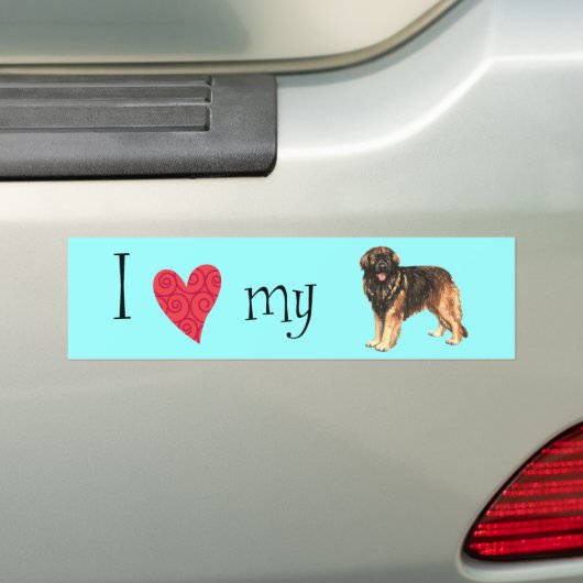 Ik hou van mijn Leonberger Bumpersticker (Op auto)