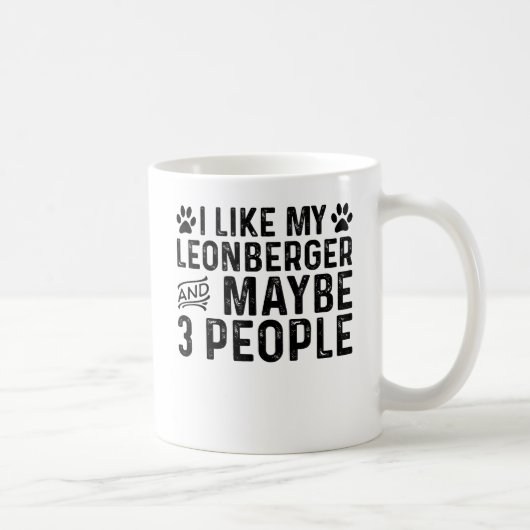 Ik hou van mijn Leonberger en 3 mensen Koffiemok (Rechts)