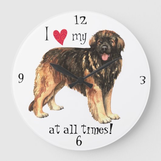 Ik hou van mijn Leonberger Grote Klok (Voorkant)