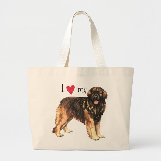 Ik hou van mijn Leonberger Grote Tote Bag (Voorkant)
