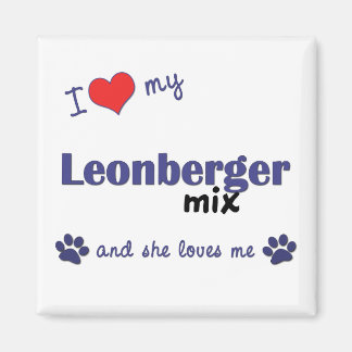 Ik hou van mijn Leonberger Mix (Vrouw Dog) Magneet