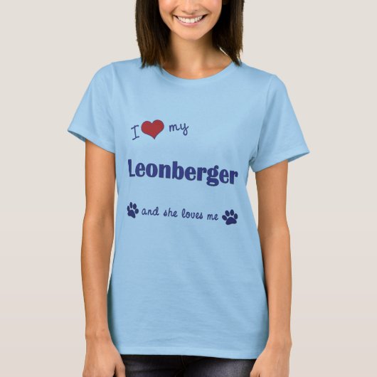 Ik hou van mijn Leonberger (Vrouw Dog) T-shirt (Voorkant)