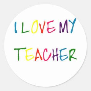 Ik hou van mijn leraar (dank u) ronde sticker