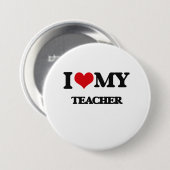 Ik hou van mijn leraar ronde button 7,6 cm (Voorkant /achterkant)